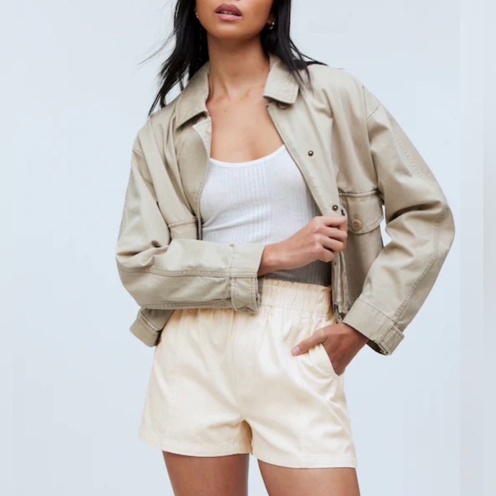 Madewell Pull-On Paperbag Shorts: Garment-Dyed Edision NWT 32
